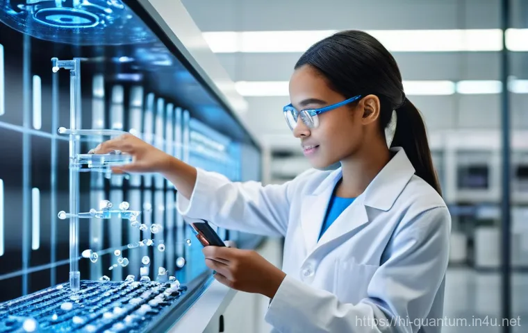 양자화학 계산 - **Quantum Chemistry in Everyday Life**
"A diverse group of curious teenagers and young adults, d...