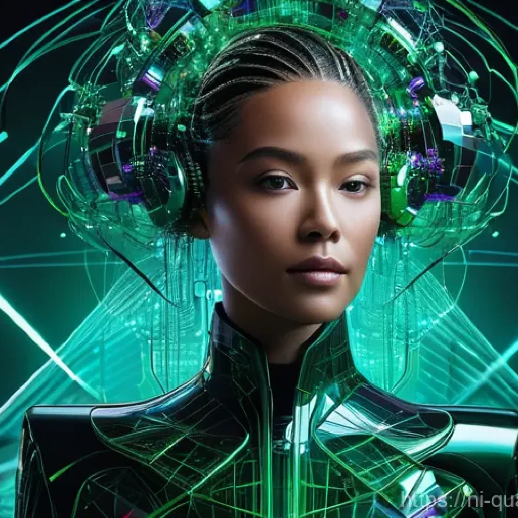 양자컴퓨터와 머신러닝 - **Quantum-Enhanced AI for Future Thinking:**
A visually stunning digital art piece depicting a s...