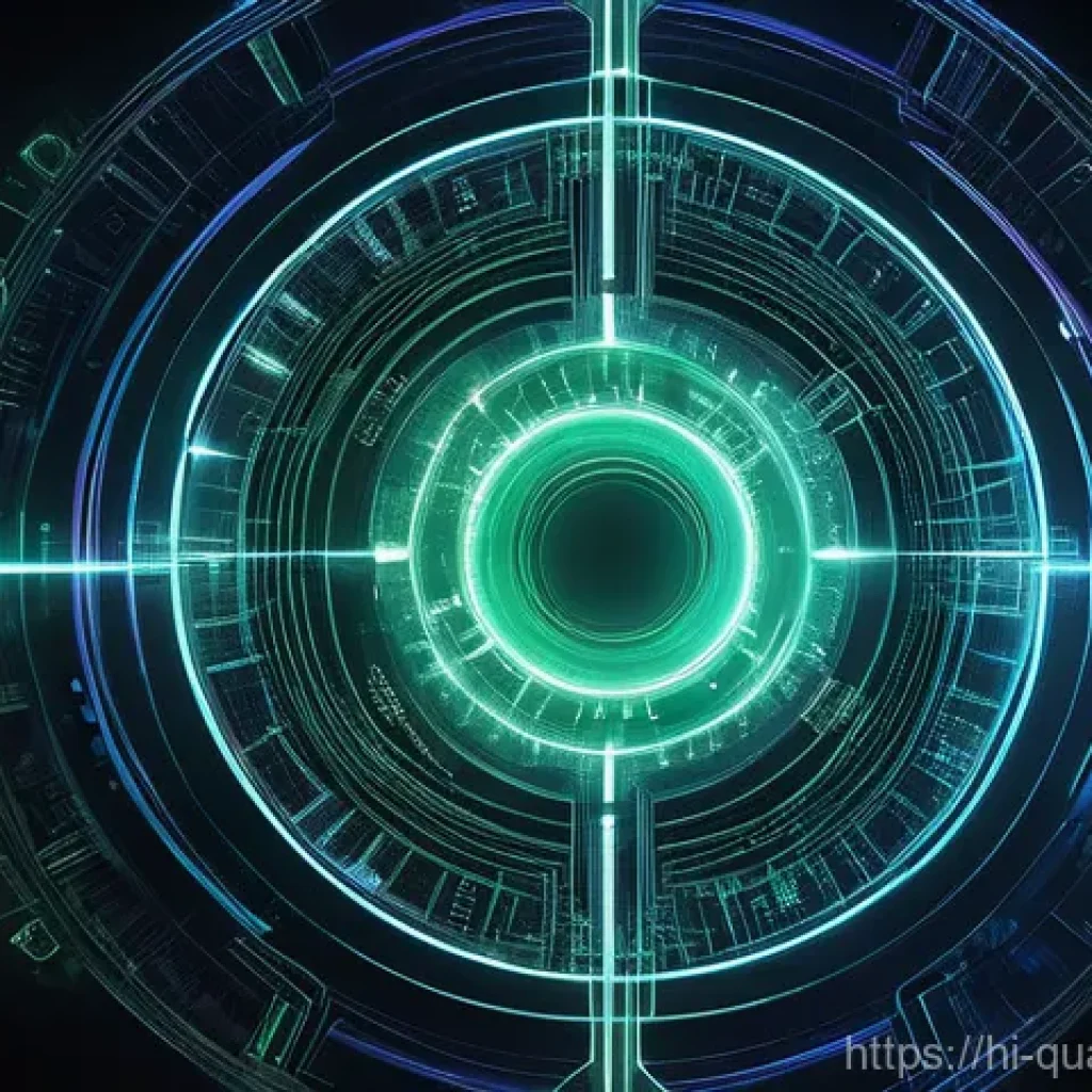 양자통신의 보안성 - **Prompt:** "An abstract, futuristic digital art piece depicting an impenetrable data security shiel...