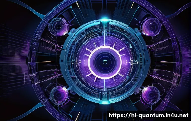 양자컴퓨터 기술의 실용화 - **Prompt:** A visually stunning and futuristic illustration depicting the essence of quantum computi...