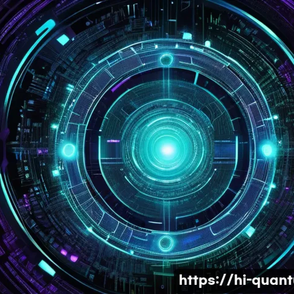 양자통신 기술의 발전 - **Quantum Fortress of Data Security**
A highly detailed, futuristic digital art illustration sho...