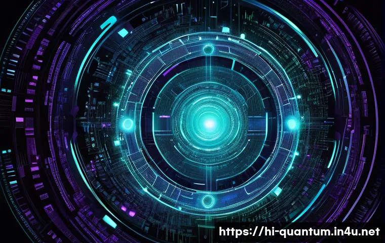 양자통신 기술의 발전 - **Quantum Fortress of Data Security**
    A highly detailed, futuristic digital art illustration sho...