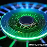 Home 20 양자센서 기술 - A highly detailed close-up of a quantum sensor device operating in a laboratory setting, showcasing ...
