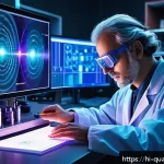 Home 18 양자광학과 물리학 - A highly detailed digital illustration of a quantum optics laboratory scene, showcasing a scientist ...